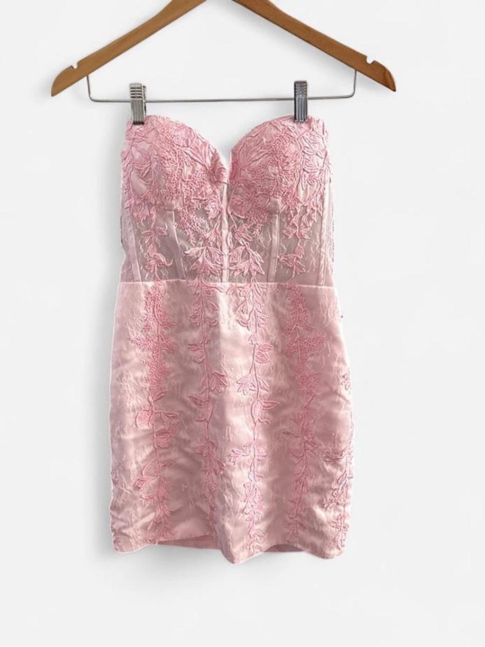 Unbranded corset mini dress size 6 Strapless Pink lace feminine coquette fairy
